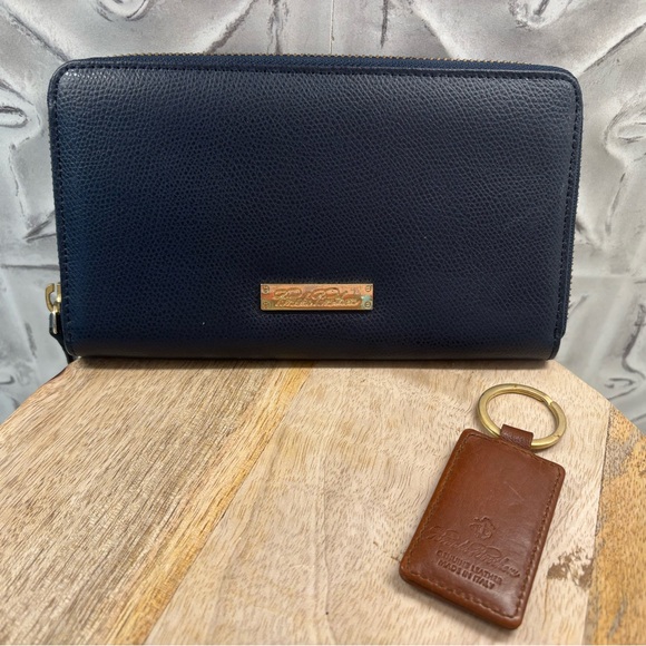 Dooney & Bourke Handbags - Brooks Brothers Navy Wallet with Keychain
